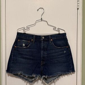 Levi's Dark Blue Denim Cutoff Shorts